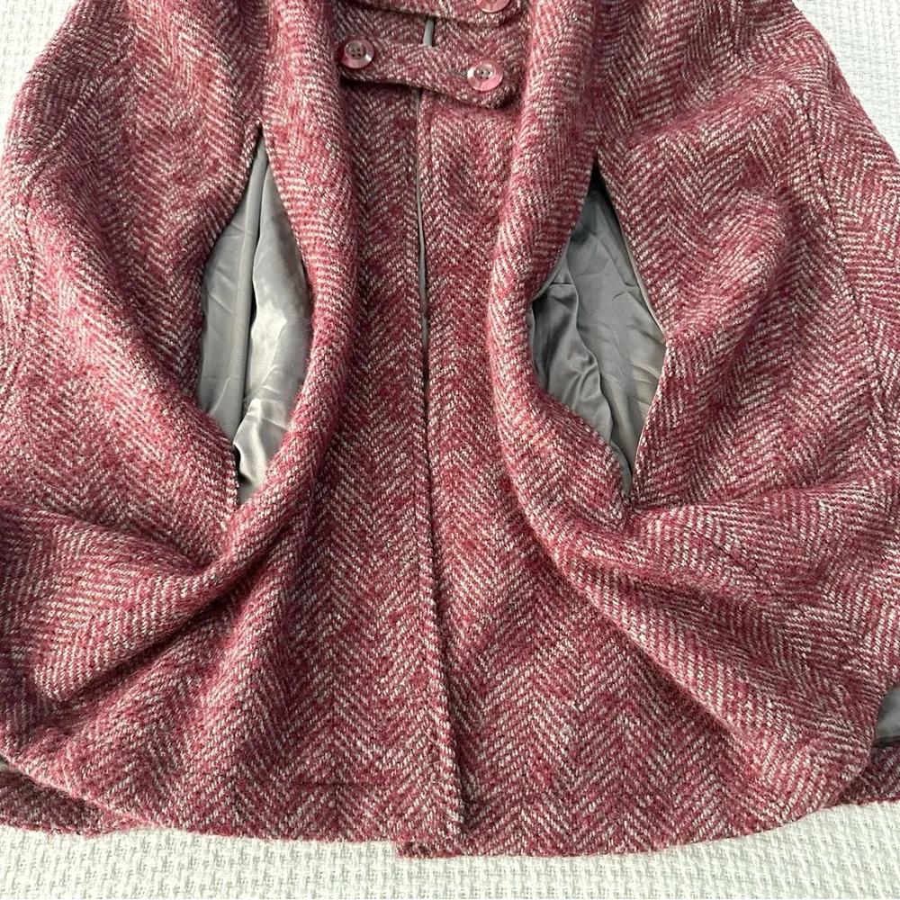 Modcloth Pink Herringbone Cape - Picture 4 of 9